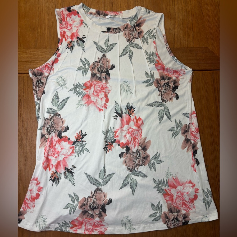 Zeagoo Floral Print Sleeveless Tank Top